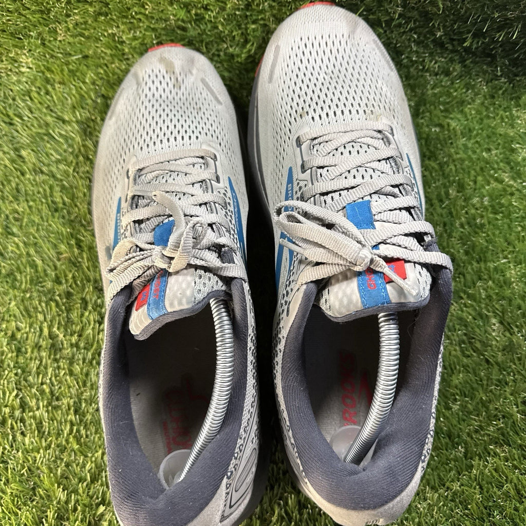 Brooks Ghost 14 Men Size 12.5 Gray Blue Gym Running Shoe Comfort Walking Sneaker