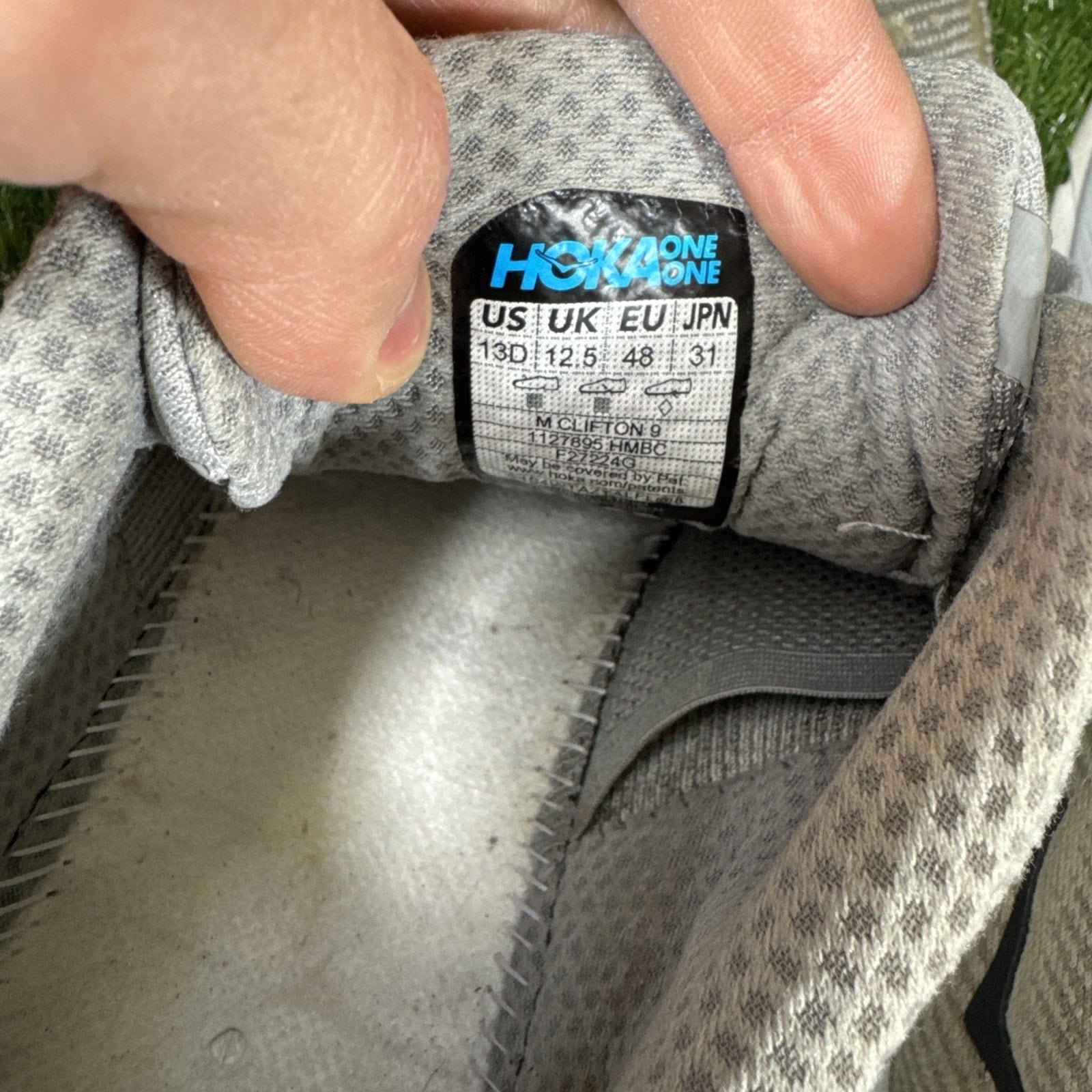 HOKA ONE ONE Clifton 9 Harbor Mist Black 1127895HMBC Men Running Shoe Size 13D