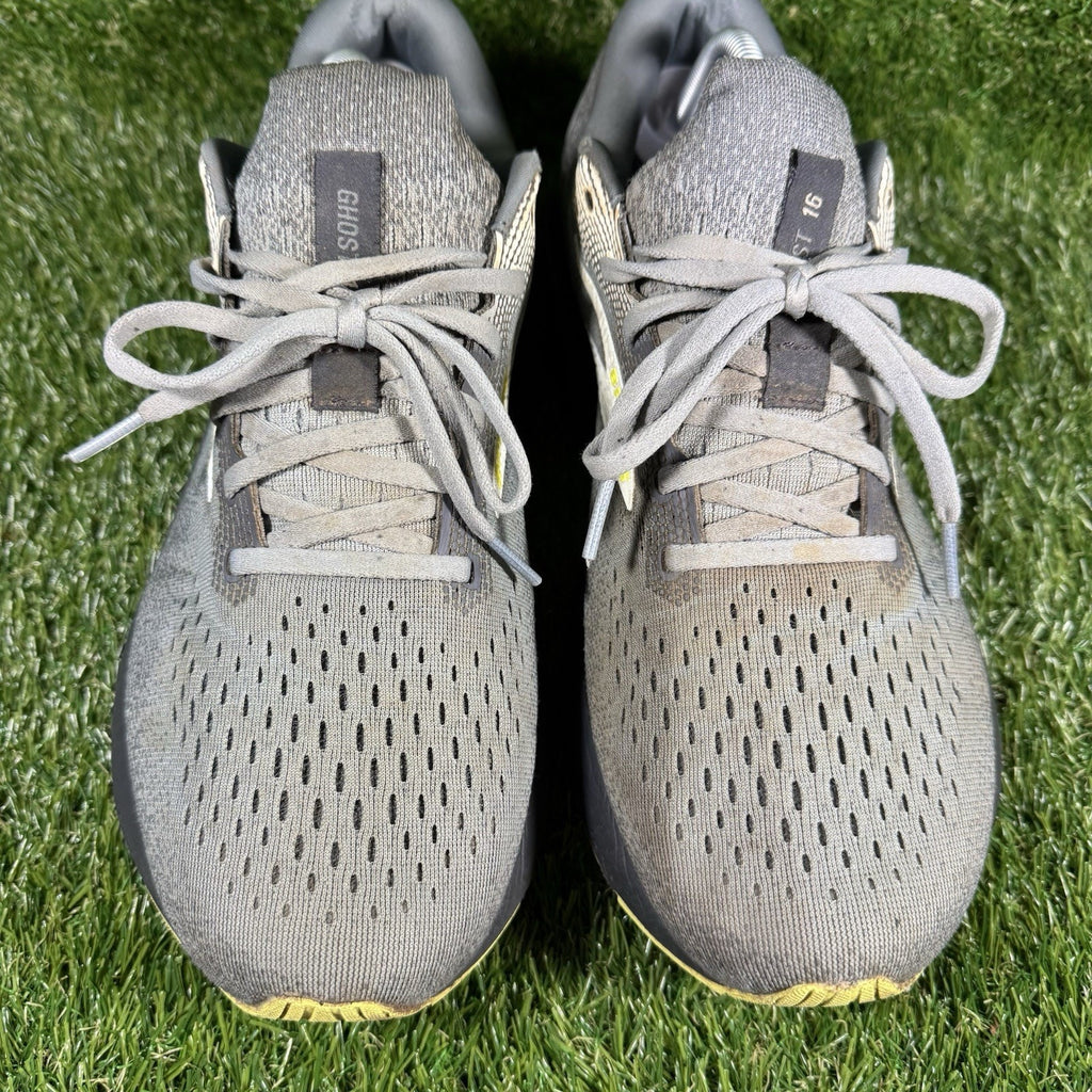 Brooks Ghost 16 Running Shoes Men Size 11.5 EE Wide Gray Green Comfort Sneakers