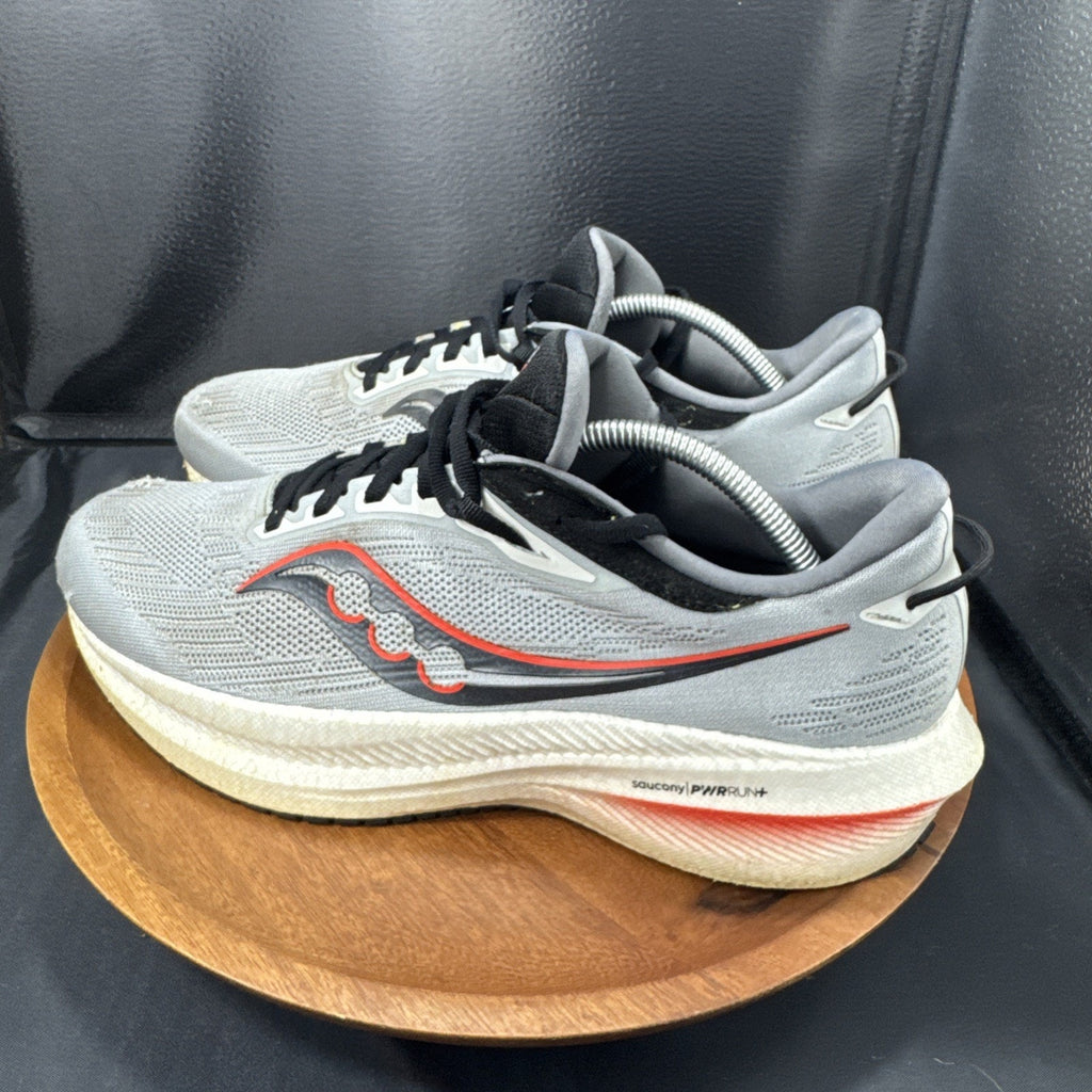 Saucony Men's Triumph 21 Sneakers, Concrete/Blk, 10.5 US, USED