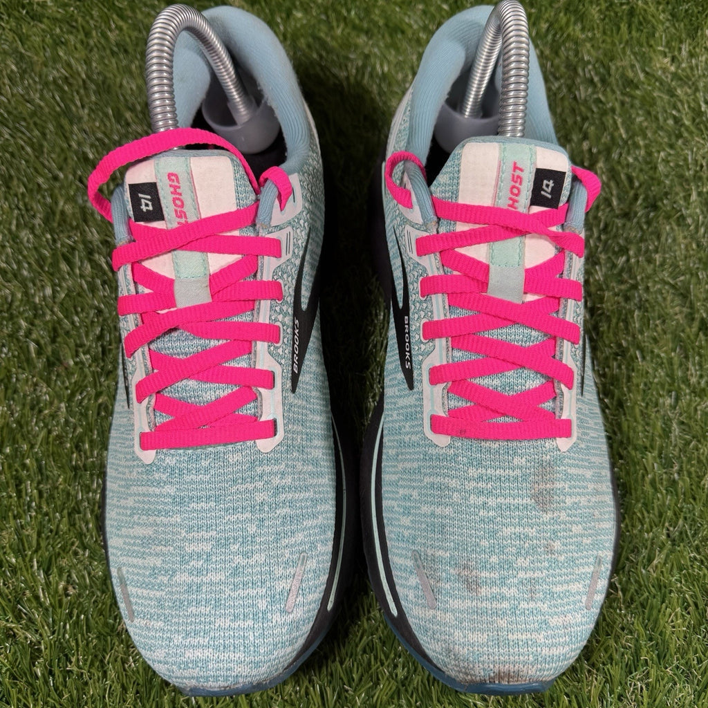 Brooks Ghost 14 Womens Running Shoes Teal Pink Black 1203561B141 Size 8B