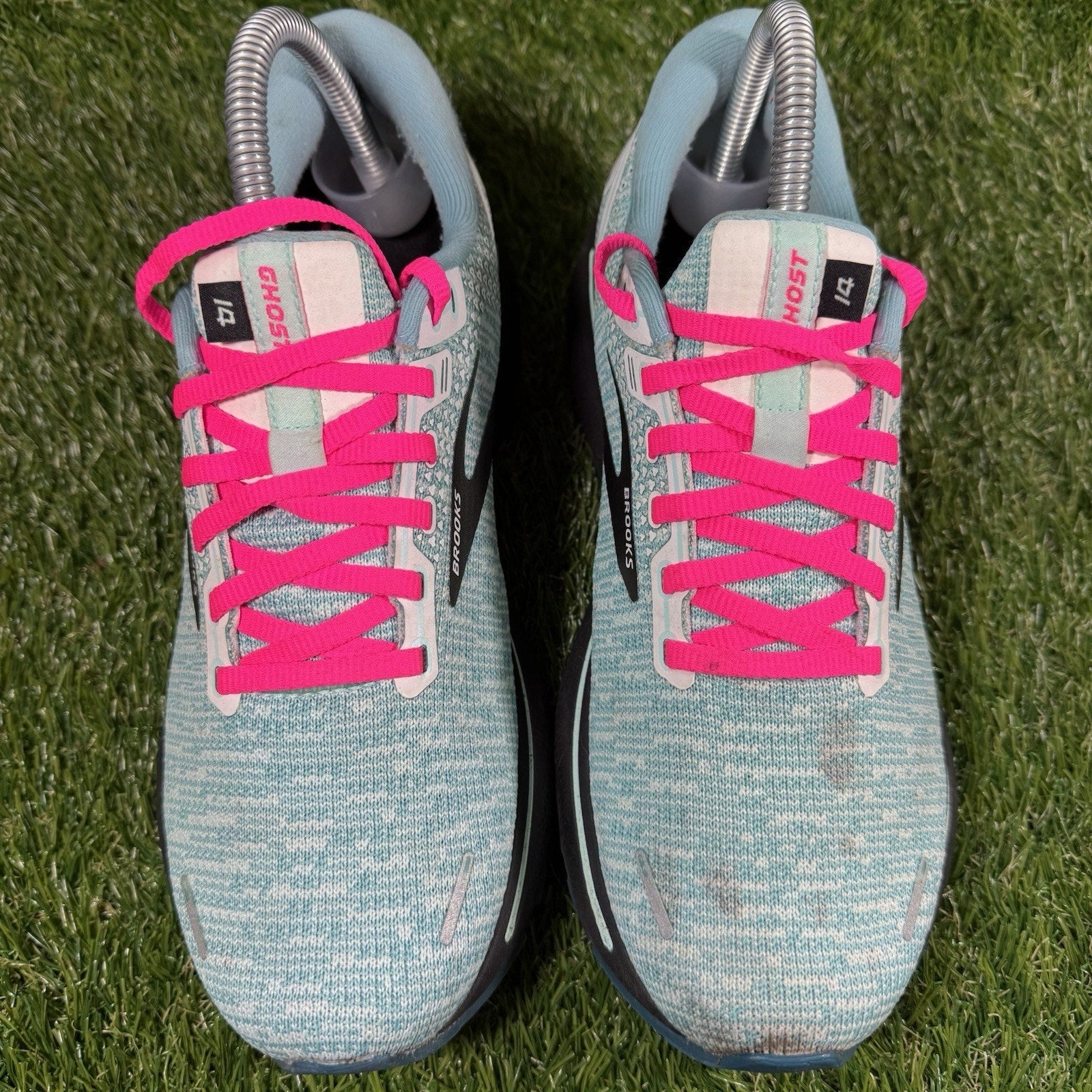 Brooks Ghost 14 Womens Running Shoes Teal Pink Black 1203561B141 Size 8B