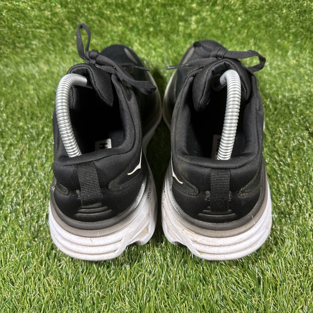 Hoka One One Bondi 8 Shoes Mens Size 8.5 Black Running Sneakers 1123202 BWHT