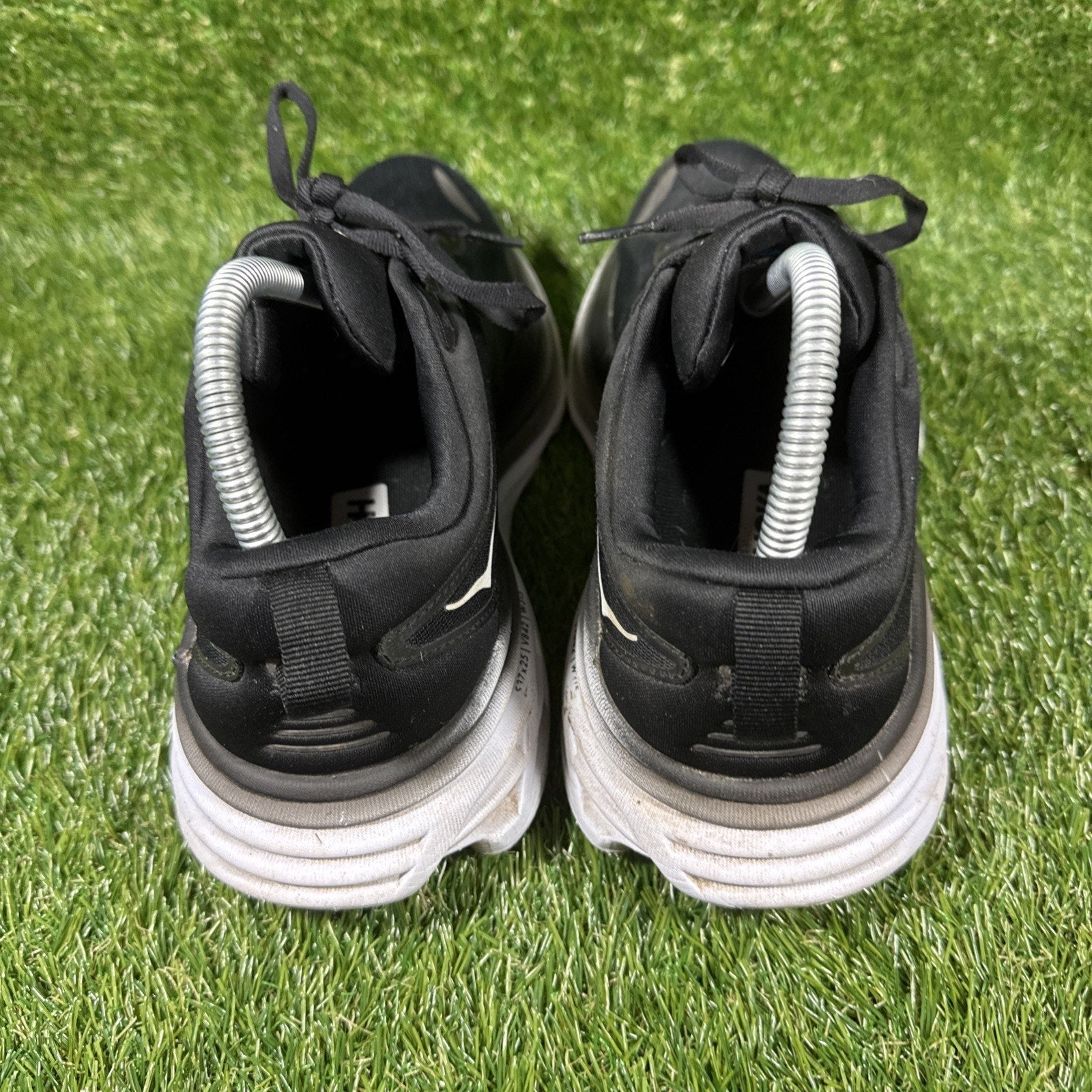 Hoka One One Bondi 8 Shoes Mens Size 8.5 Black Running Sneakers 1123202 BWHT