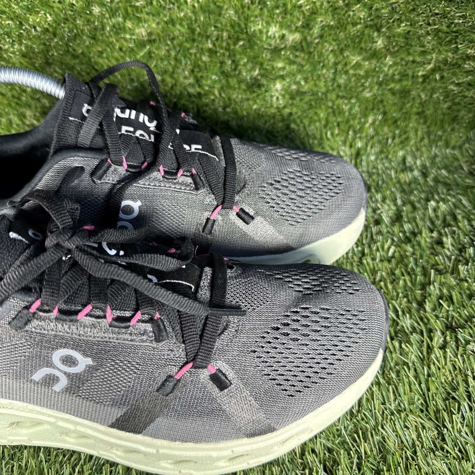On Cloud Eclipse Shoes Womens Size 8W Rock/Lime Running Sneakers