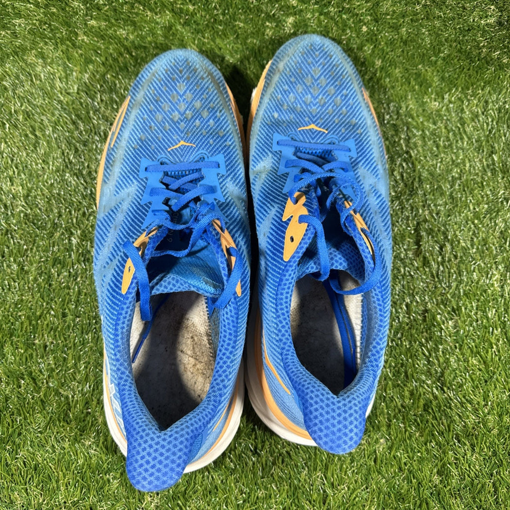 Hoka One One Clifton 9 Athletic Running Shoes Blue/Orange, Men's Size 16D