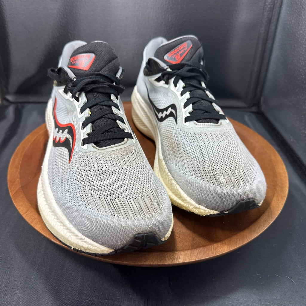 Saucony Men's Triumph 21 Sneakers, Concrete/Blk, 10.5 US, USED