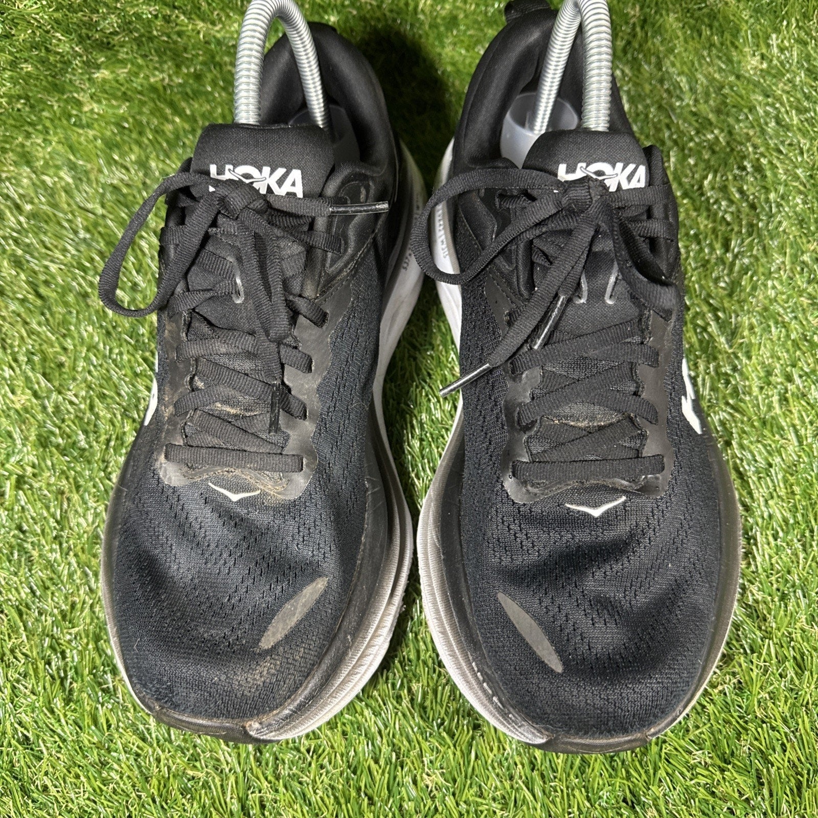 Hoka One One Bondi 8 Shoes Mens Size 8.5 Black Running Sneakers 1123202 BWHT