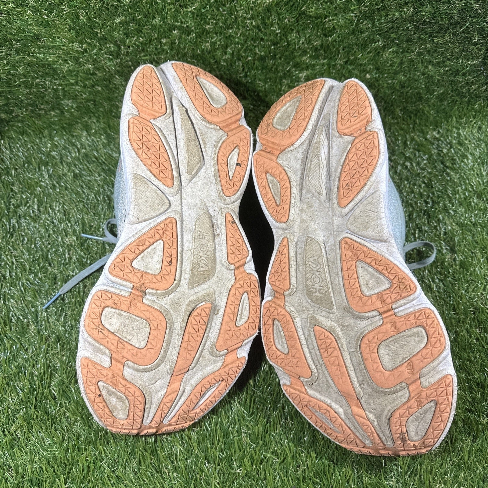 Hoka One One Bondi 8 Womens Size 9.5D Blue Yellow Walking Running Shoes Sneakers