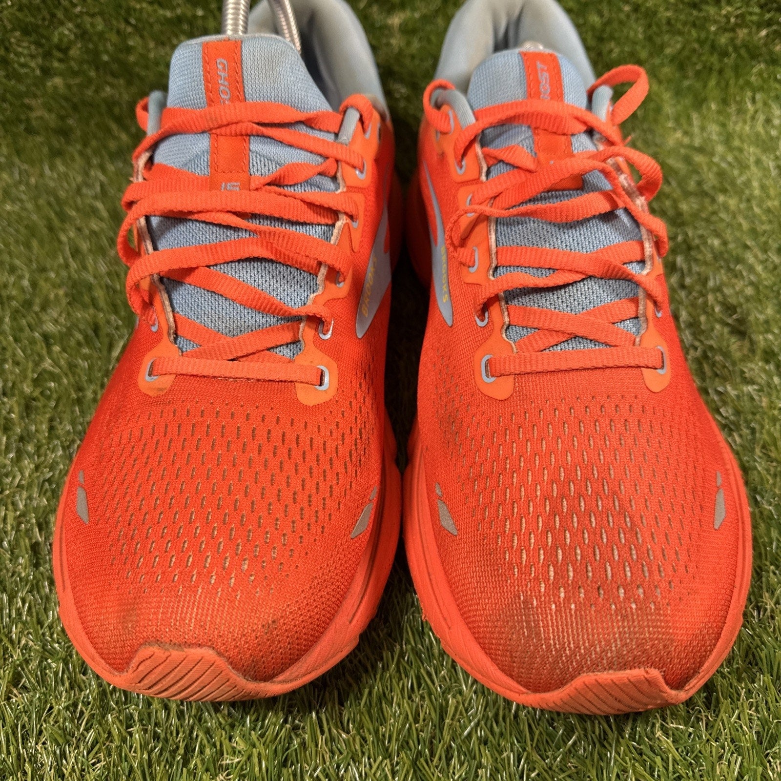 Brooks Men's Ghost 15 Running Sneakers Orange Blue Athletic Shoes Size 10.5