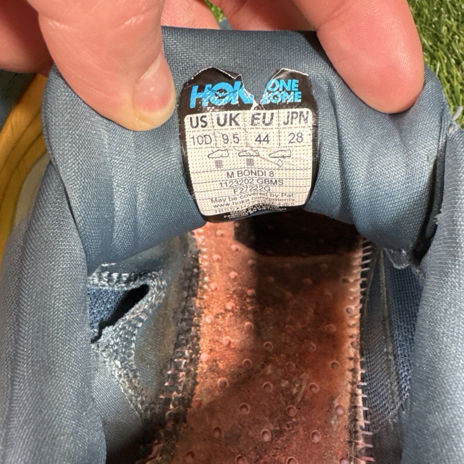 Hoka One One Bondi 8 Running Shoes Goblin Blue/ Mountain Spring Men's 10 D