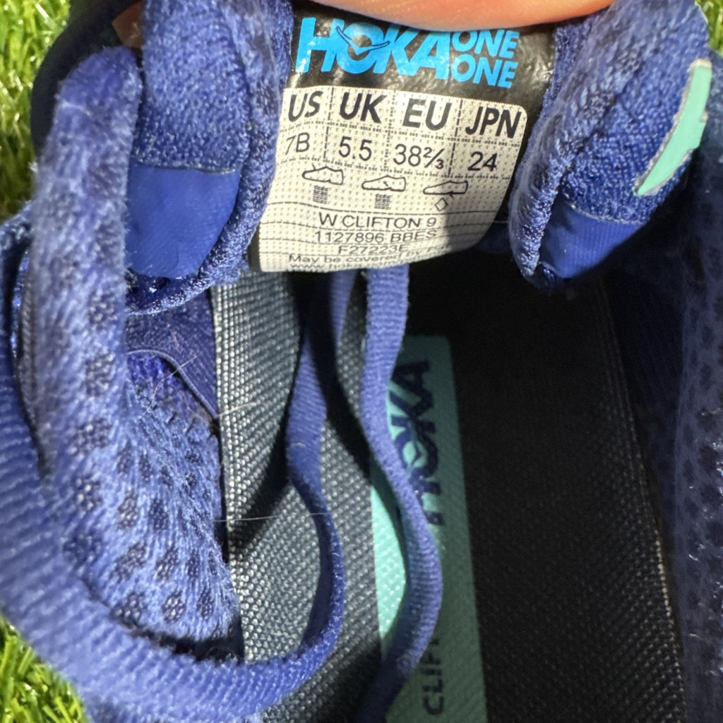 HOKA ONE ONE Clifton Running Sneakers Women 7B Blue/Aqua Casual Athletic Shoes