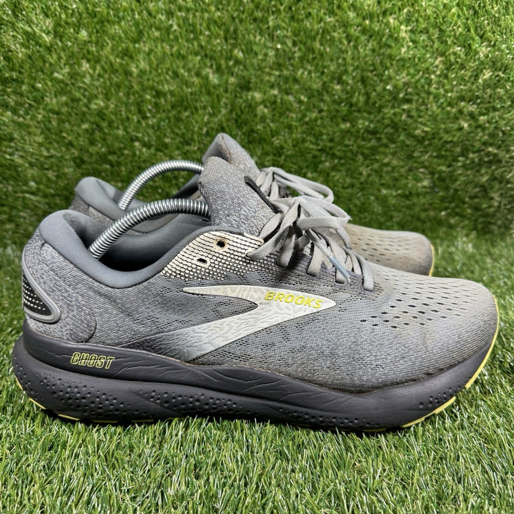 Brooks Ghost 16 Running Shoes Men Size 11.5 EE Wide Gray Green Comfort Sneakers
