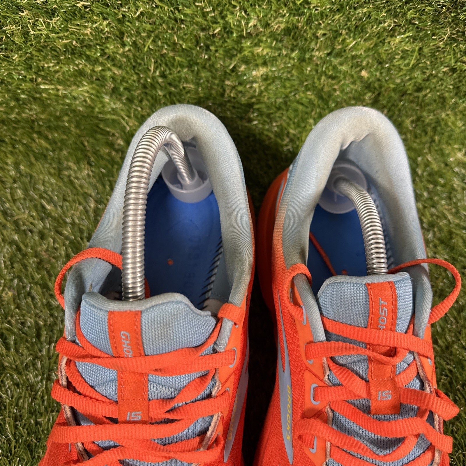 Brooks Men's Ghost 15 Running Sneakers Orange Blue Athletic Shoes Size 10.5