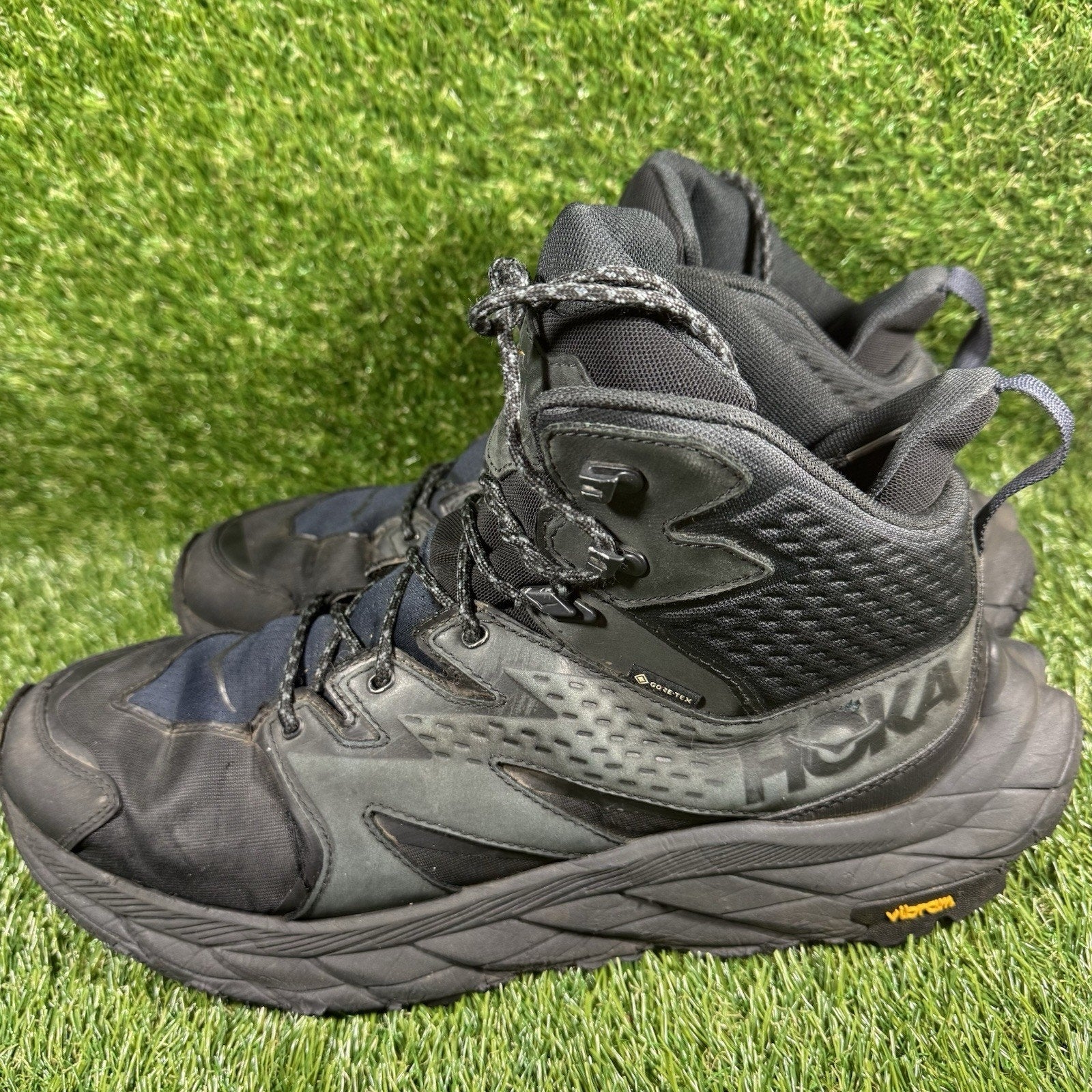 Hoka One Shoes Mens 12.5 Black Anacapa Mid GTX Outdoor Running 1122018 BBLC