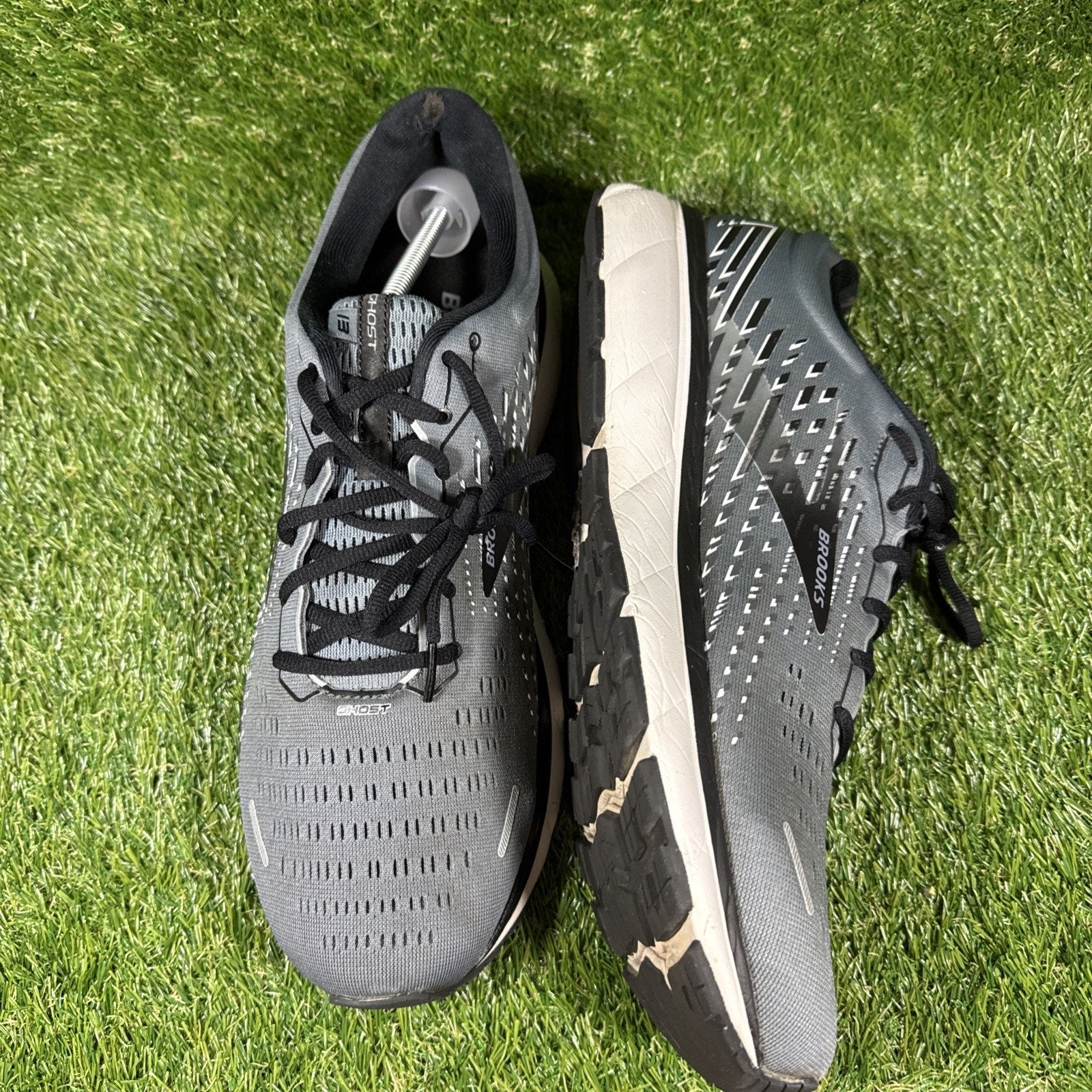 Brooks Mens Ghost 13 1103481D040 Gray Running Shoes Sneakers Size 14D