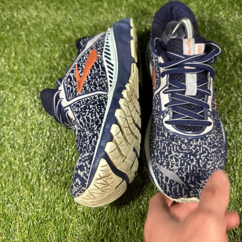 Women's Brooks Adrenaline 20 GTS XX Running Shoes Size 7 Navy Woven Athletic Gym
