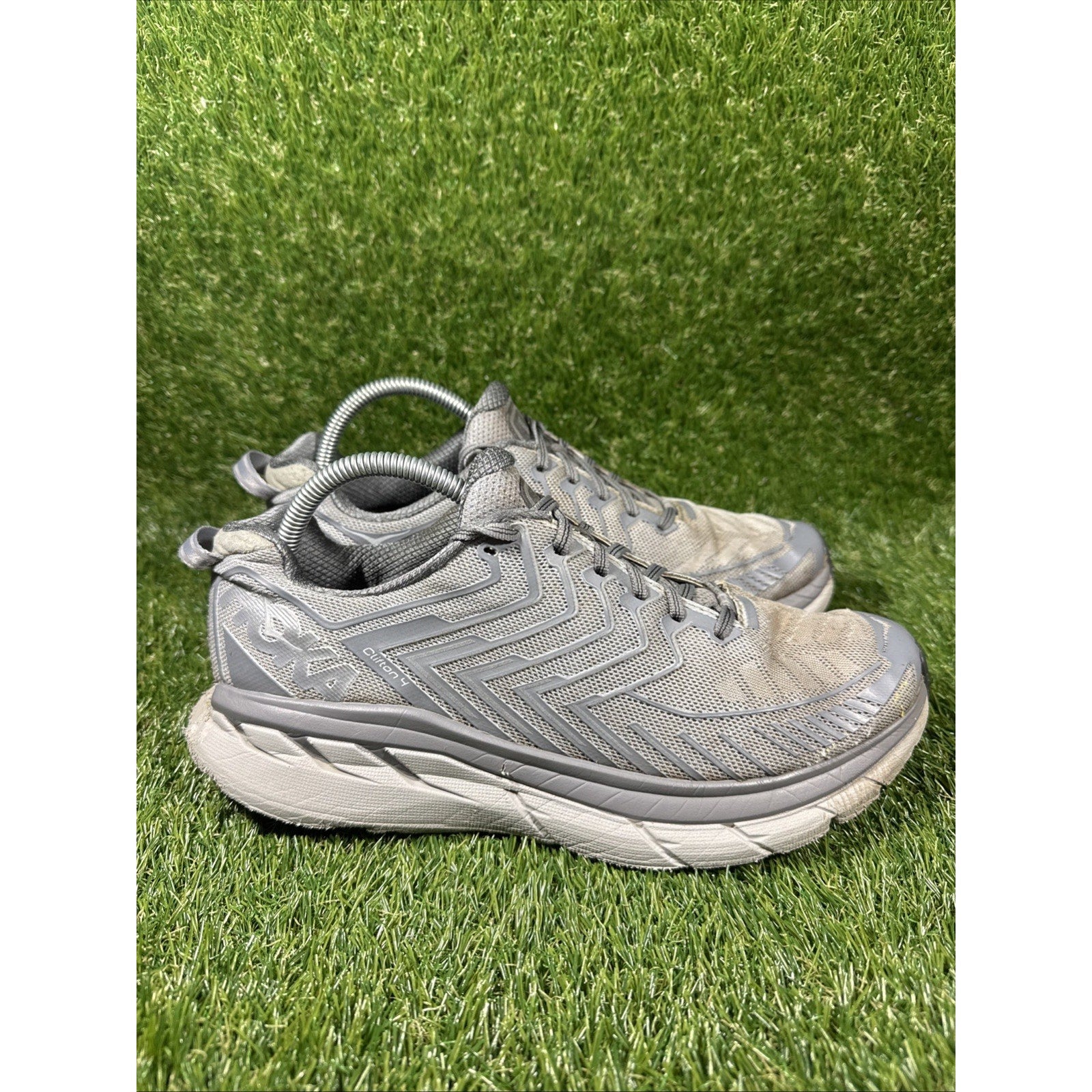 Mens Hoka One One CLIFTON 4 OV OUTDOOR VOICES SILVER GRAY 1108409 SLVR SZ 9.5