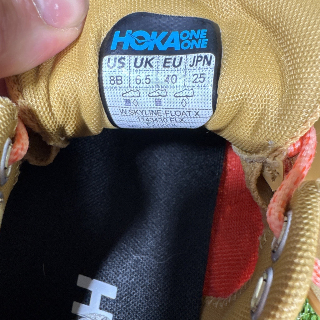 USA 8B Women's Hoka One One Skyline Float X Yellow Orange 1143430