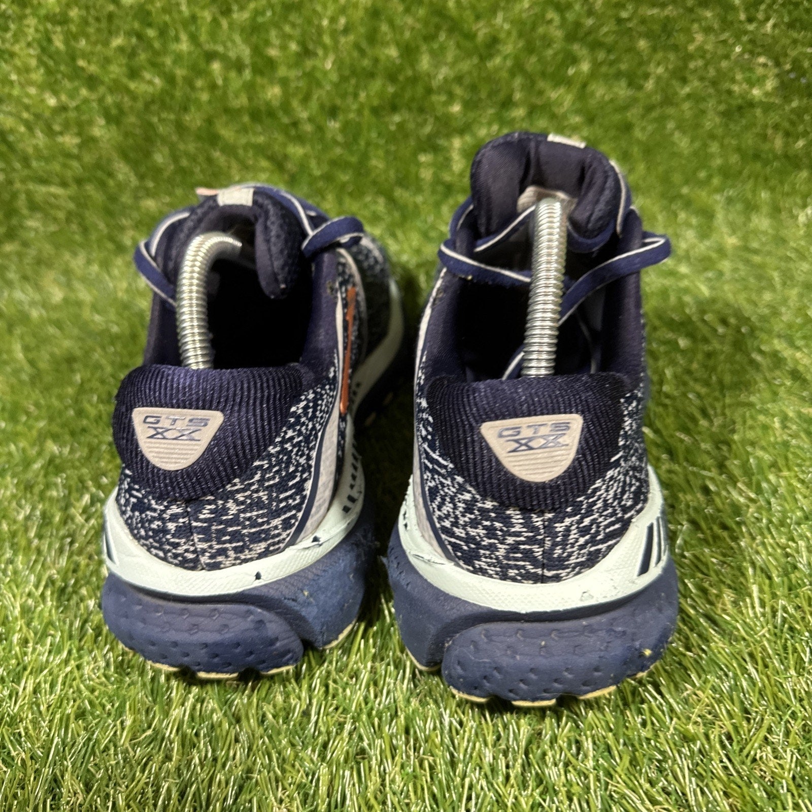 Women's Brooks Adrenaline 20 GTS XX Running Shoes Size 7 Navy Woven Athletic Gym