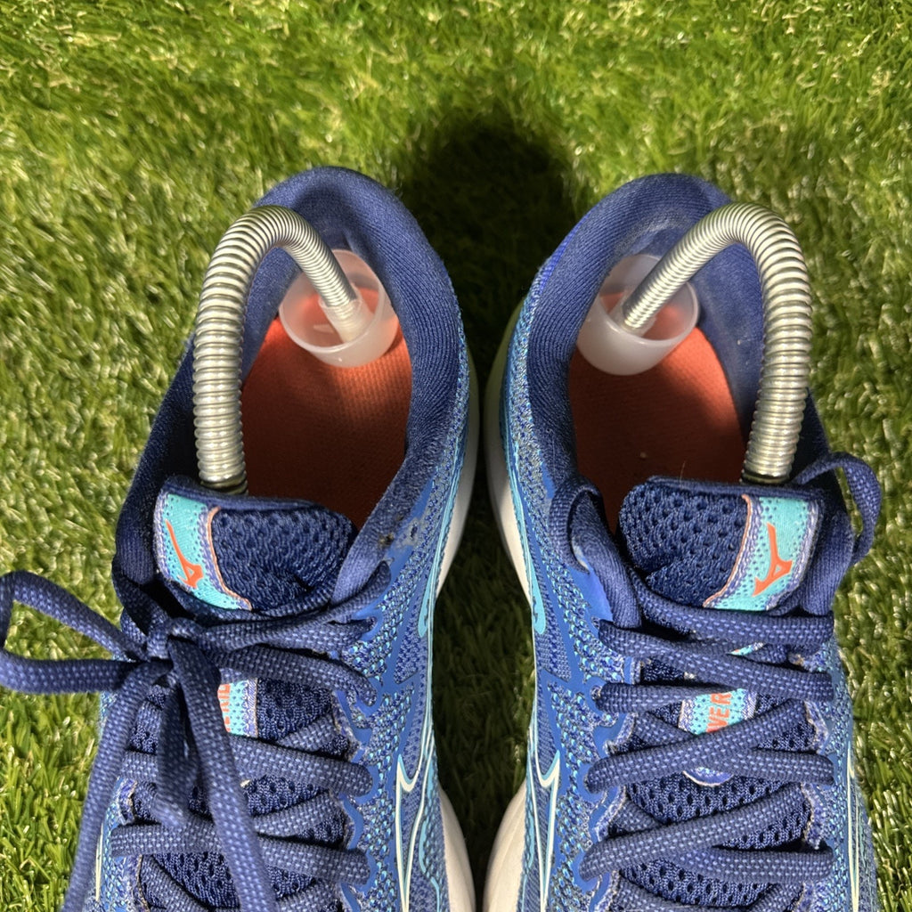 Mizuno Women Wave Rider 27 Blue Running Shoes Sneakers Size 8.5
