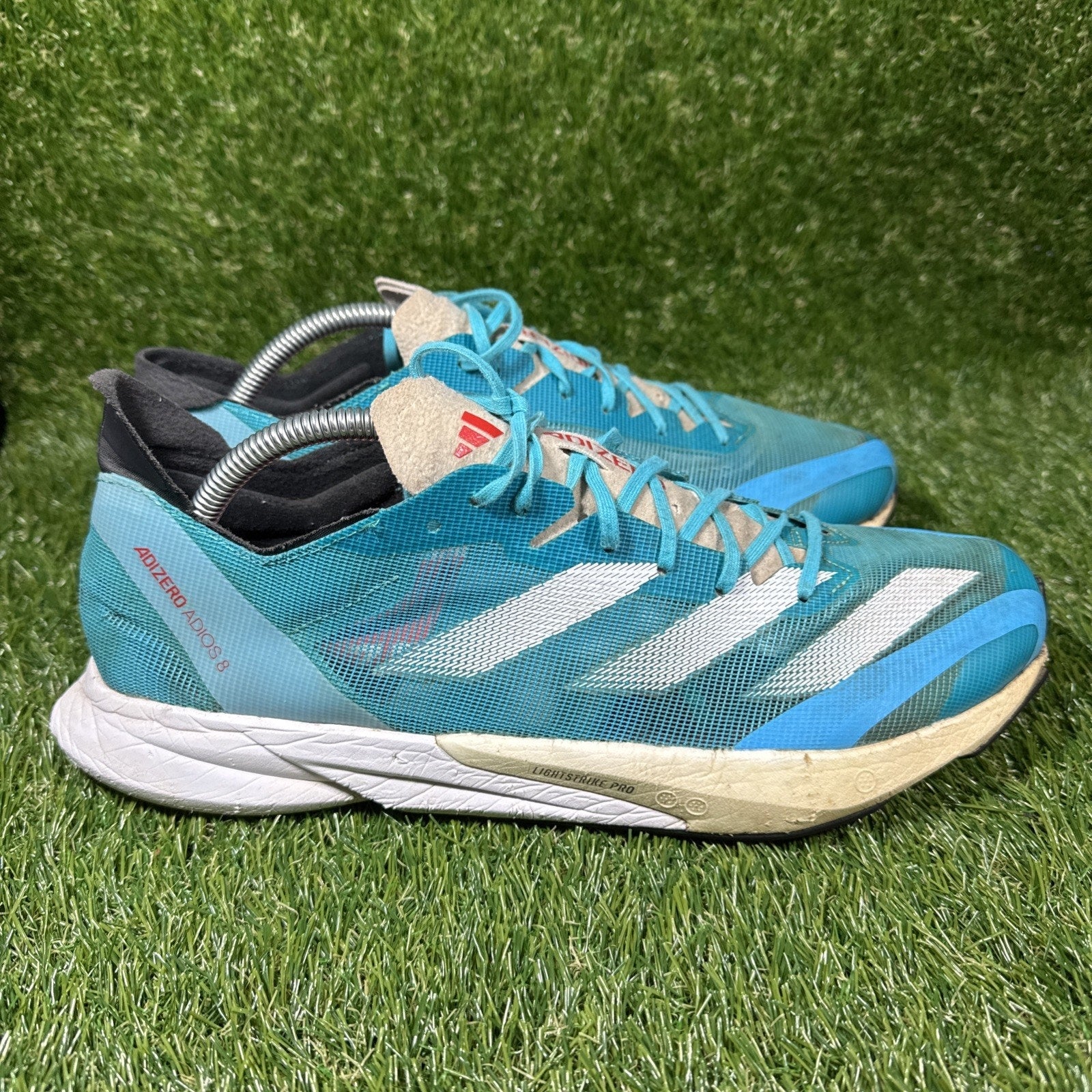Adidas Adizero Adios 8, Men's Size 11 Medium, Lucid Cyan/White/Red