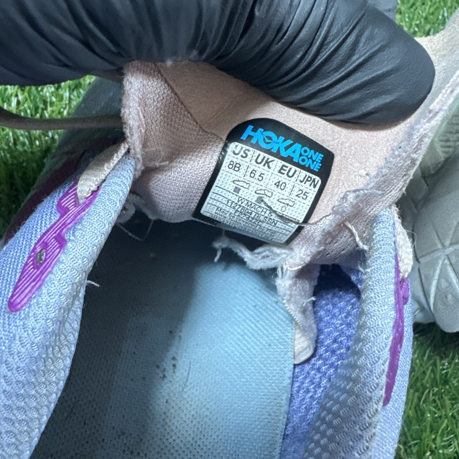 Hoka One One Mach 5 Womens 8B Shoe Purple Running Walking Gym Cushion Sneaker