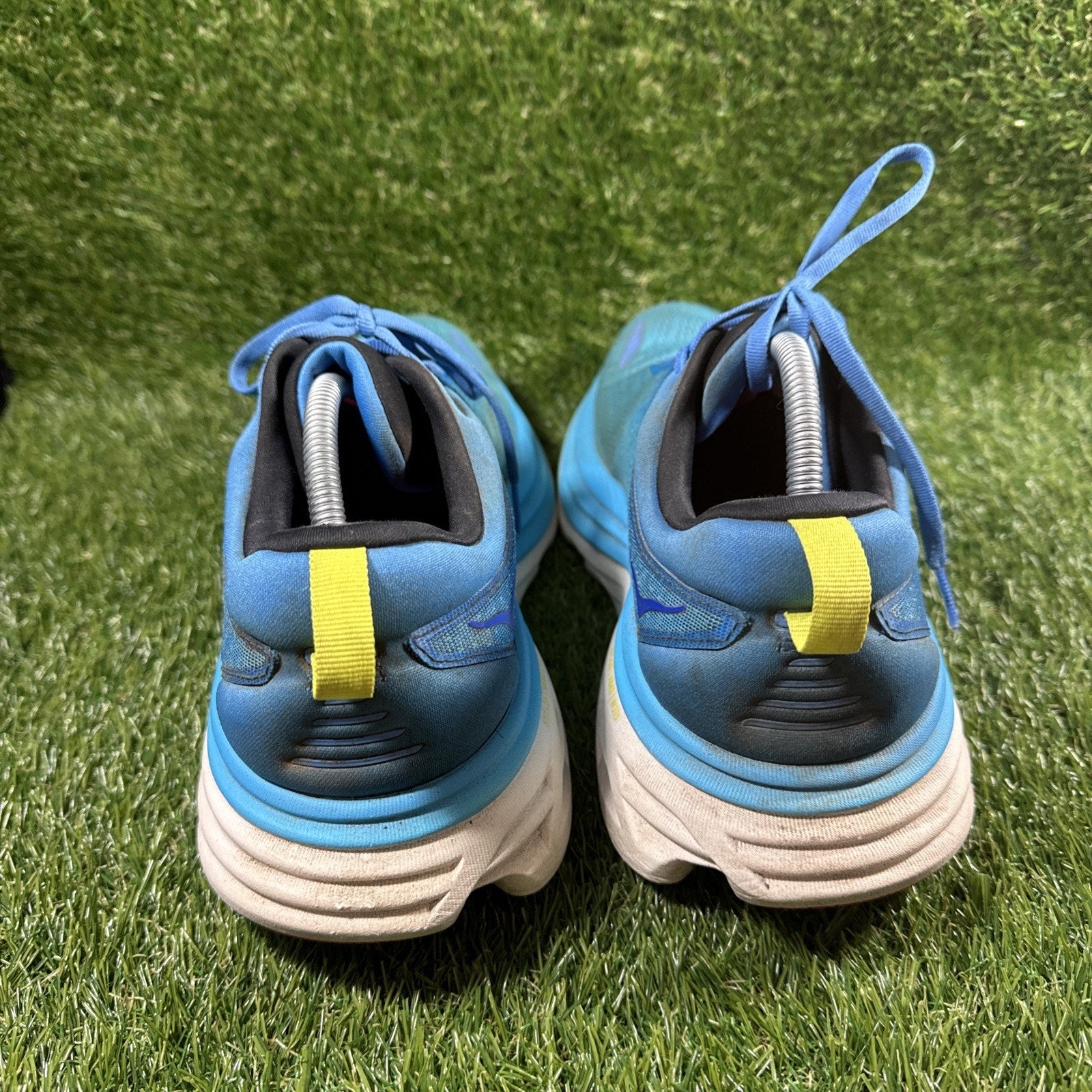 Hoka One One Trainers Size 12D Men's Blue Bondi 8 Walking Gym Running Shoes