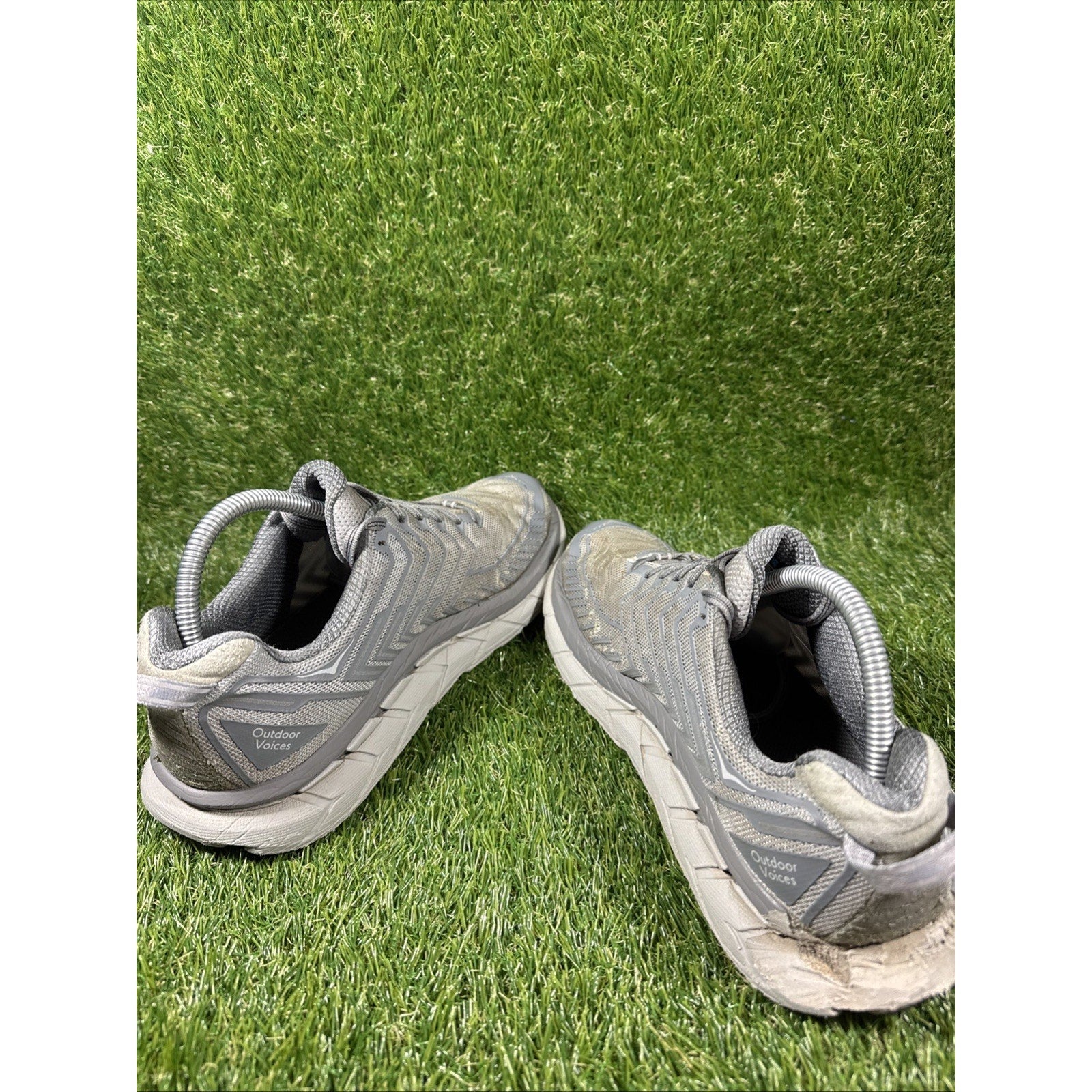 Mens Hoka One One CLIFTON 4 OV OUTDOOR VOICES SILVER GRAY 1108409 SLVR SZ 9.5