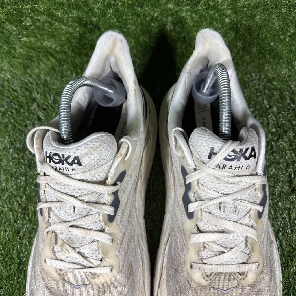 Hoka One One Mens Arahi 6 1123194 BDBSW White Running Shoes Sneakers Size 11 D