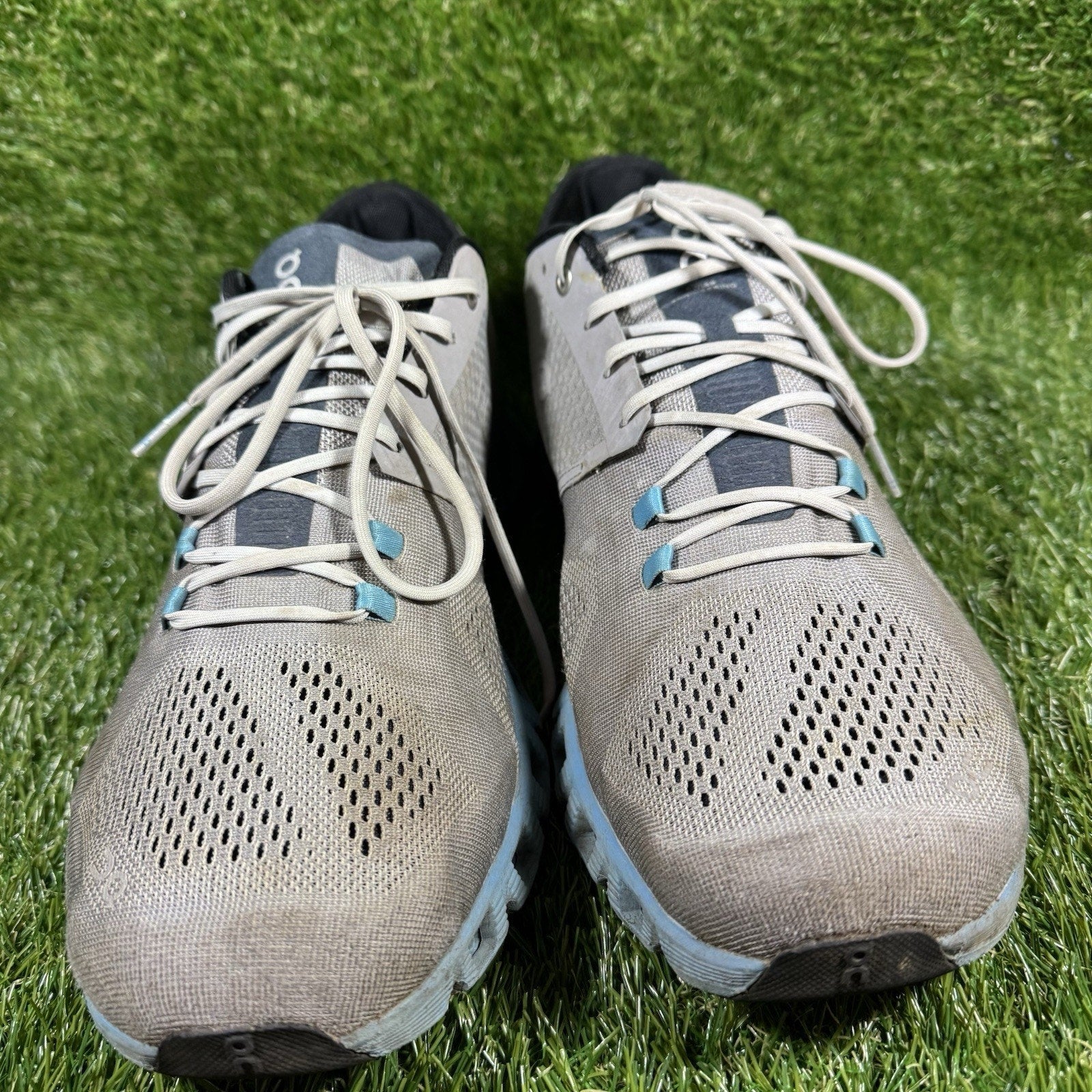 On Cloud X Mens Size 12 Gray Blue Black Athletic Running Walking Shoes Sneakers