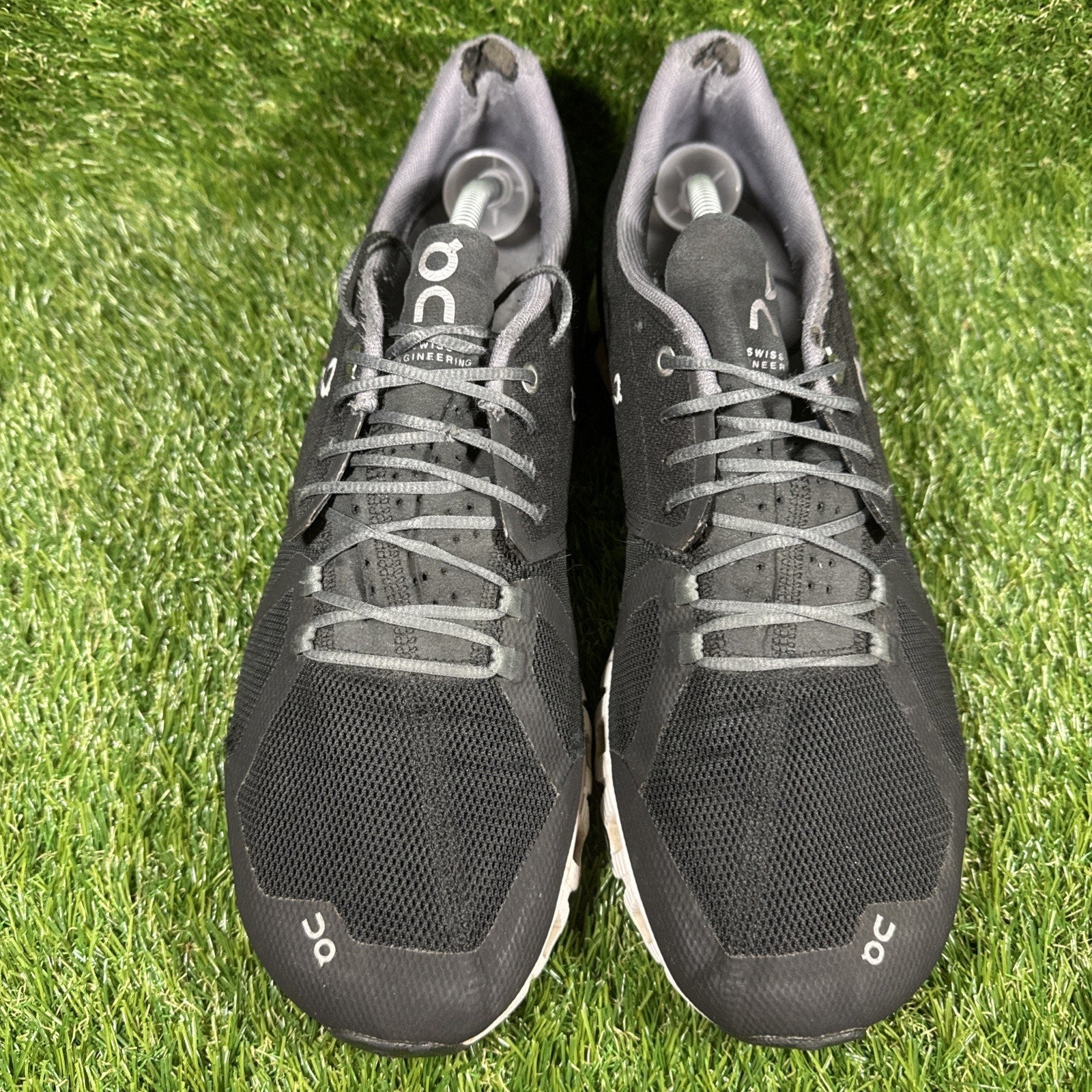 On Cloud 5 Black White Athletic Running Shoes Sneakers Mens 12 US