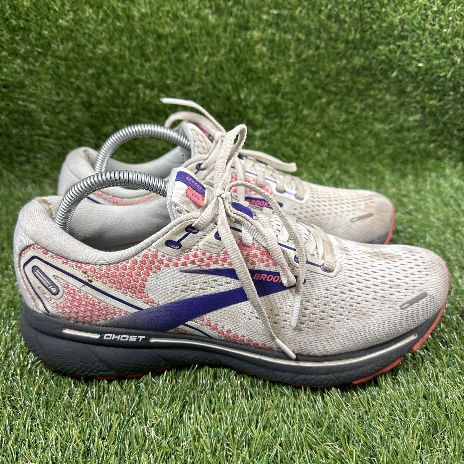 Brooks Womens Ghost 14 1203561B192 White Running Shoes Sneakers Size 9.5 B
